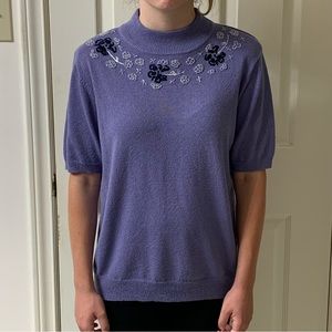 🌷3 for$25🌷TanJay, US S (Fits Up to US M), Mauve Beaded Short Sleeved Knit